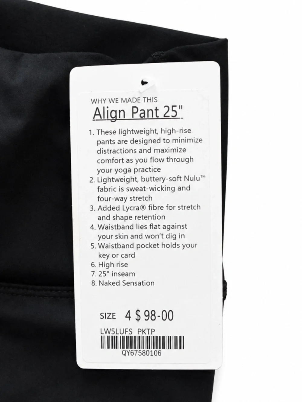 NWT Lululemon Align High-Rise 25